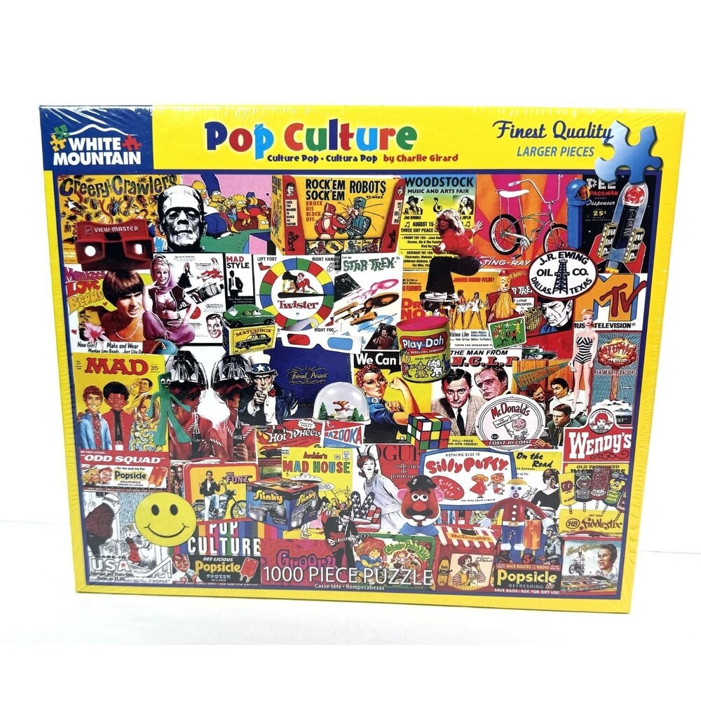 White Mountain Pop Culture 1000 Piece Jigsaw Puzzle NEW Sealed Charlie Girard